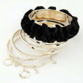 Fashion Fabric Multilayers Lace Bangles Pearl Bangles Bracelets BA42